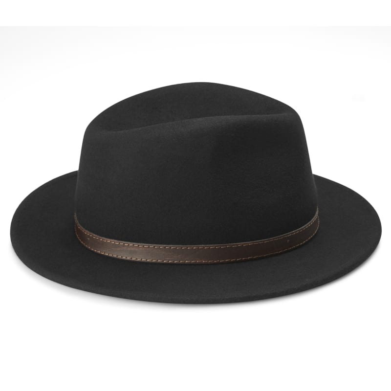 Flat brim fedora