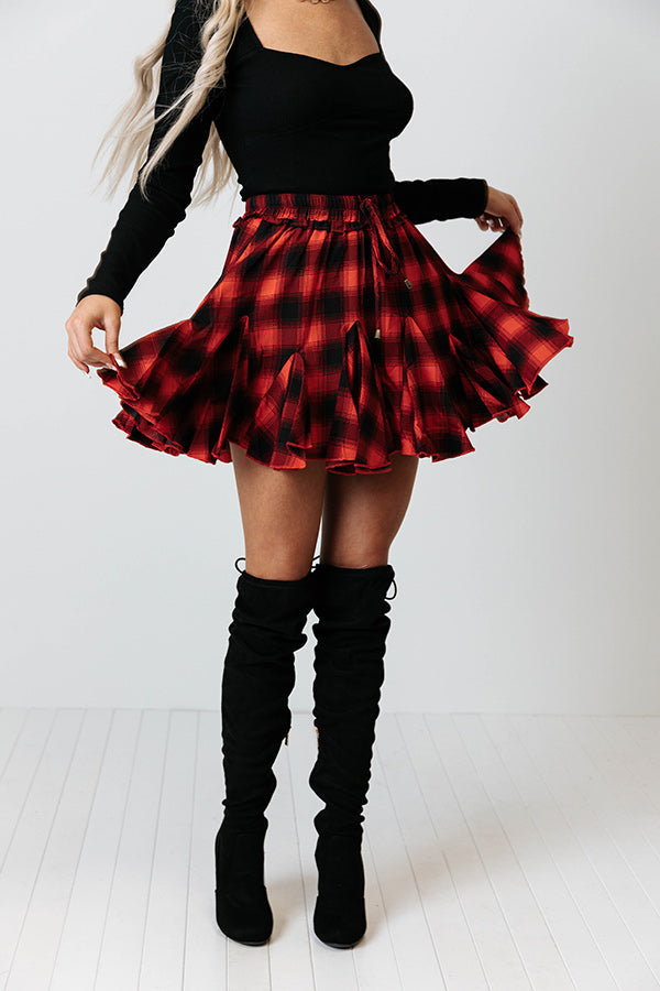 Small Town Holiday Skort In Red
