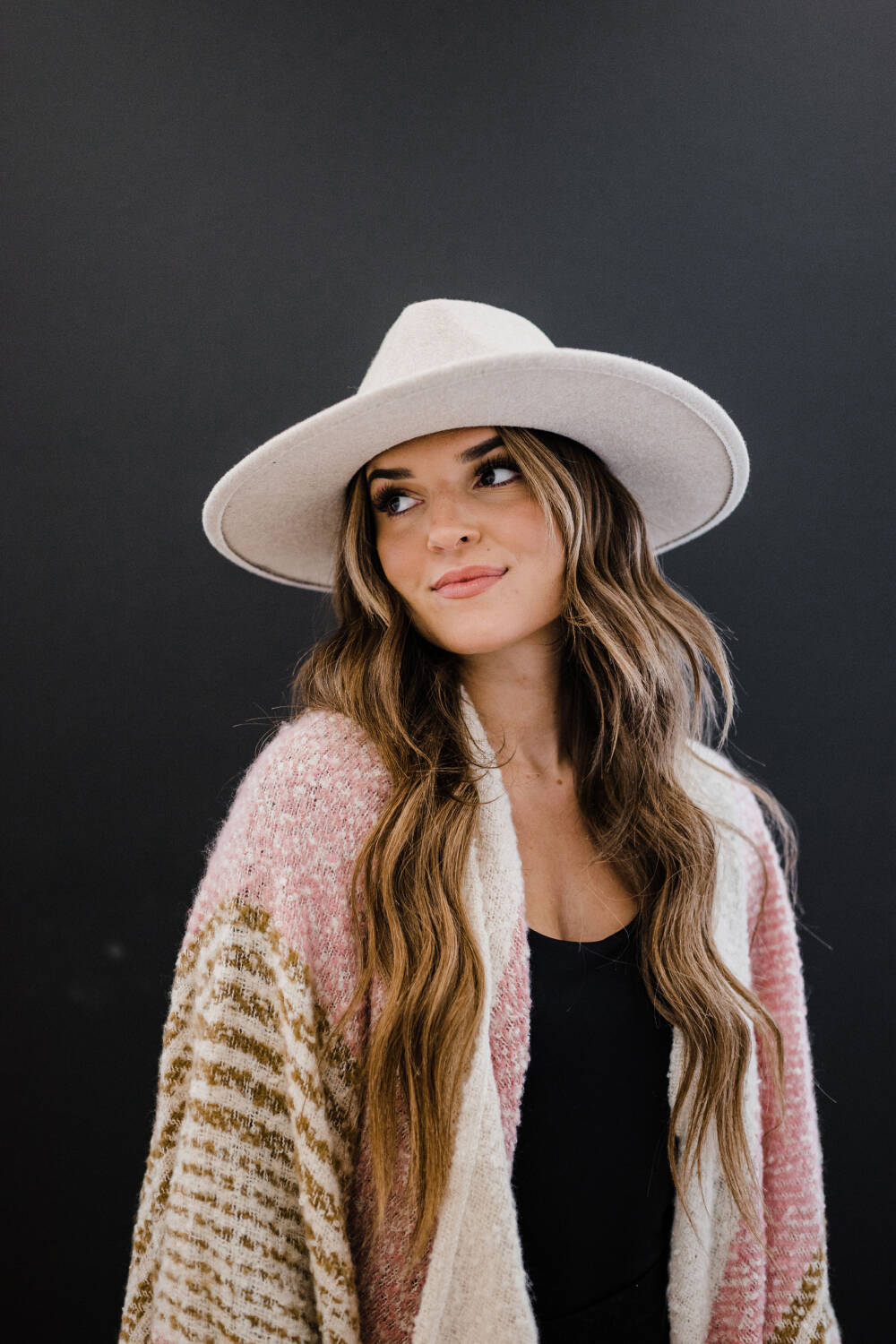 Fame Flat Brim Faux Leather Strap Fedora