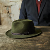 Flat brim fedora