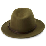 Flat brim fedora