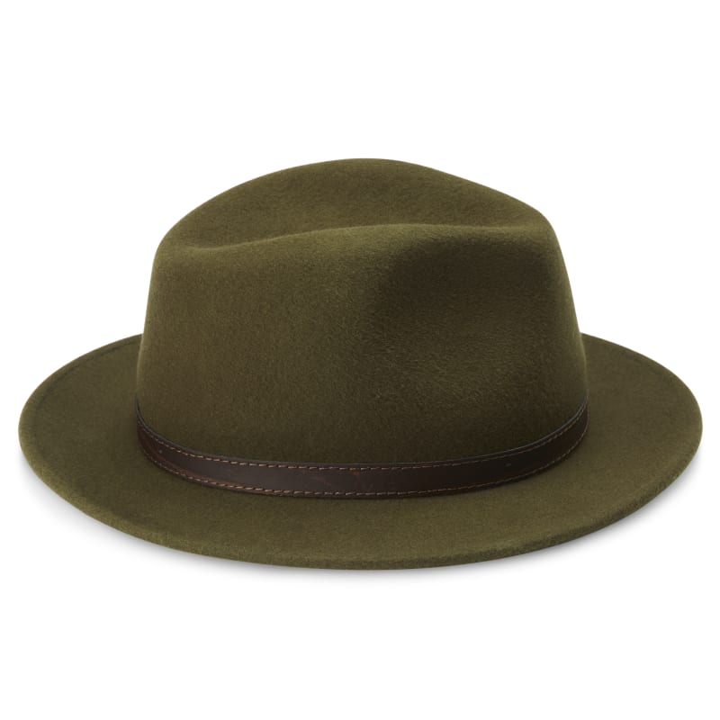 Flat brim fedora
