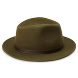 Flat brim fedora
