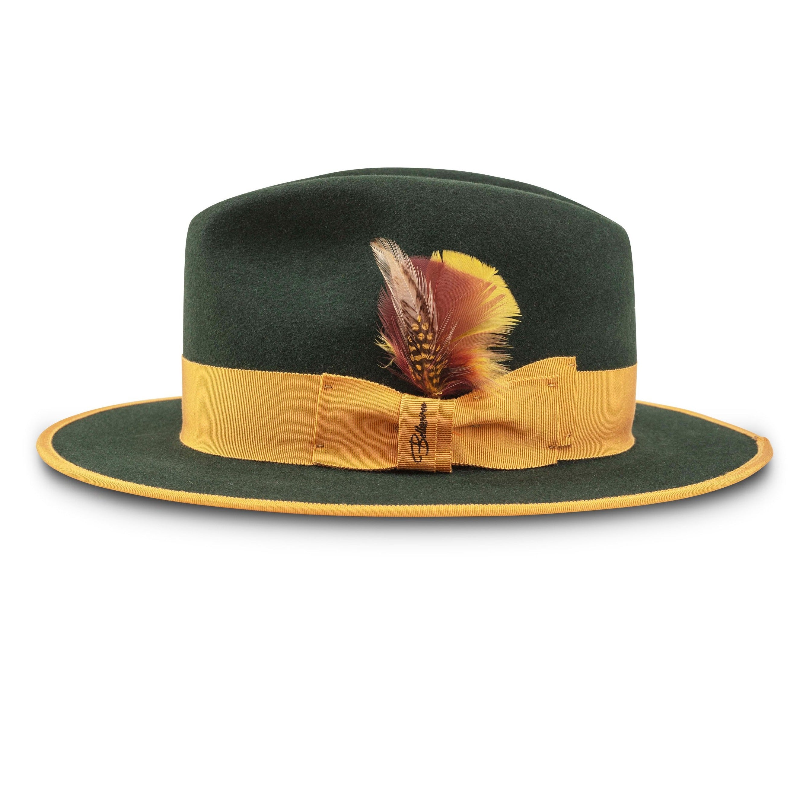 Flat brim hat for gentlemen