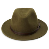 Flat brim fedora