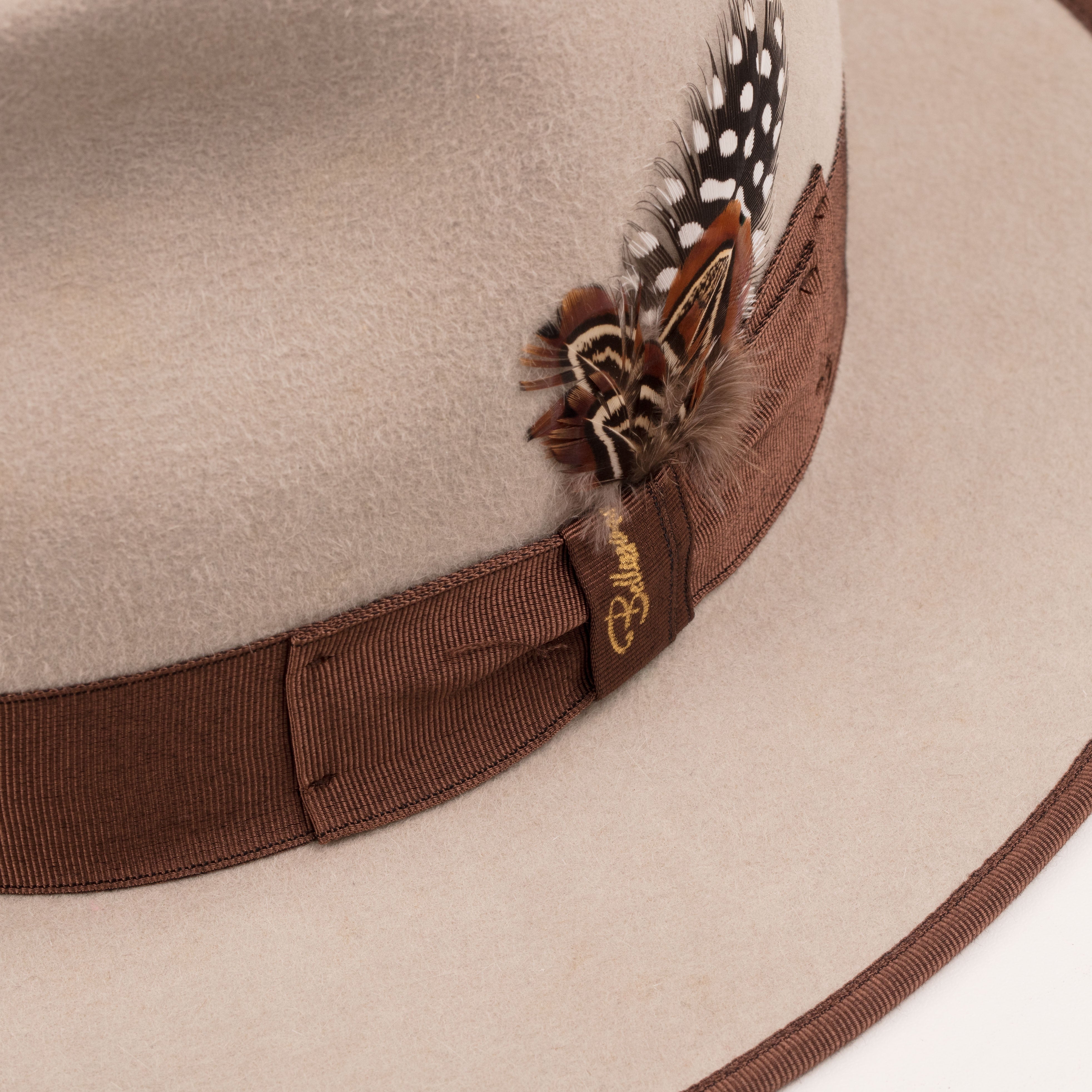 Flat brim hat for gentlemen