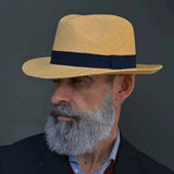 Striped Ribbon Panama hat