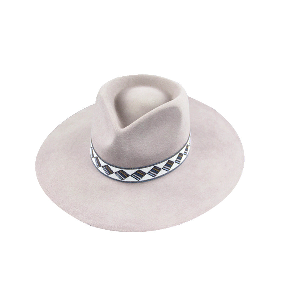 100% Australian Wool Fedora Felt Hat Wide Brim