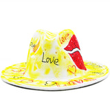 Fedora new graffiti jazz hat red Fedora men's and women's gorras hat fashion 3D new Fedora travel essential