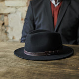 Flat brim fedora