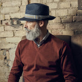 Striped Ribbon Panama hat