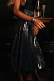 Dance All Night Sequin Midi Skirt in Silver