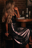 Dance All Night Sequin Midi Skirt in Silver