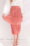 Pleated Pretty Midi Skirt In Rustic Rose