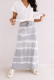 Wishing For Waves Tie Dye Skirt In Grey
