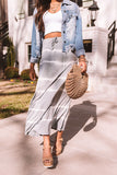 Wishing For Waves Tie Dye Skirt In Grey