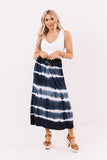 Wishing For Waves Tie Dye Skirt In Navy