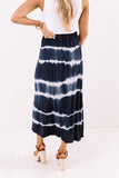 Wishing For Waves Tie Dye Skirt In Navy