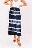 Wishing For Waves Tie Dye Skirt In Navy