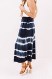 Wishing For Waves Tie Dye Skirt In Navy