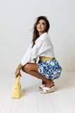From Malibu Floral Skirt In Royal Blue