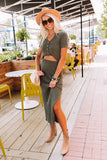 Cider Sweetness Knit Skirt In Army Green