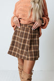 Better Than You Dreamed Plaid Skirt In Mocha