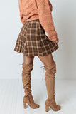 Better Than You Dreamed Plaid Skirt In Mocha
