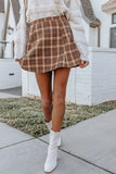 Better Than You Dreamed Plaid Skirt In Mocha