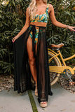Bikini Season Mesh Cover Up Skirt in Black