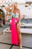 Bikini Season Mesh Cover Up Skirt in Hot Pink