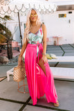 Bikini Season Mesh Cover Up Skirt in Hot Pink
