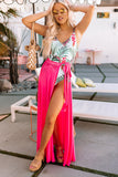 Bikini Season Mesh Cover Up Skirt in Hot Pink