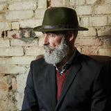 Flat brim fedora