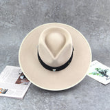 Unisex Wide Brim Hat Wool Classic Design Fedora Felt