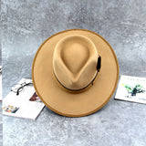 Flat Brim 100% Australian Wool Felt Hats Wide Brim