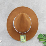 Wide Brim Brown Fedora Wool Felt Hat