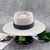 Flat Brim Fine 100% Wool Felt Hats Wide Brim Fedora Hats
