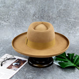Wide Brim Fedora Hats Ribbon Fashion Decoration
