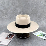 Unisex Wide Brim Hat Wool Classic Design Fedora Felt