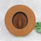 Wide Brim Brown Fedora Wool Felt Hat