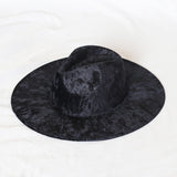 Golden velvet Fedora Hat autumn winter jazz hat red Fedora men's and women's gorras top hat large edge