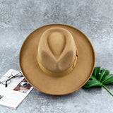Wide Brim Fedora Hats Ribbon Fashion Decoration
