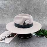 Flat Brim Fine 100% Wool Felt Hats Wide Brim Fedora Hats