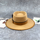 Flat Brim 100% Australian Wool Felt Hats Wide Brim