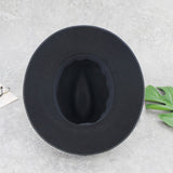 Black Pinched Crown Wool Fedora Hat